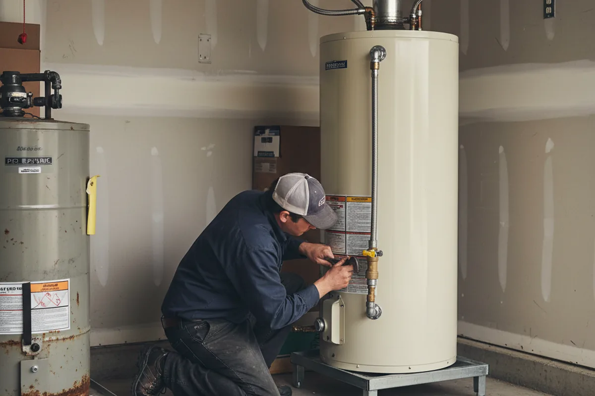 Water heater and shutoff valve replacement in Atkins